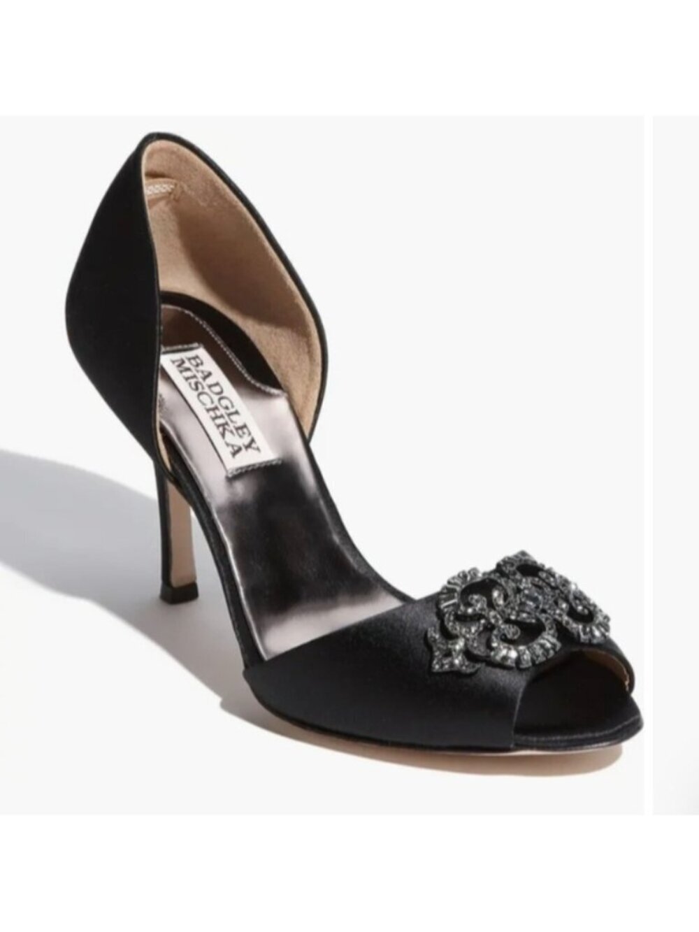 Badgley Mischka 'Salsa' Pump  rhinestone tops Black NIB Size 6